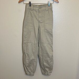 Tna Aritzia Tan Khaki Cotton Jogger Pants